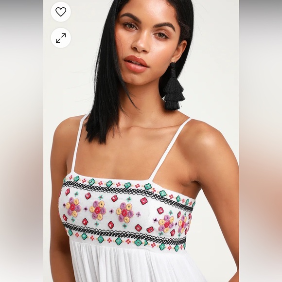 Lulus Free and Breezy White Embroidered Midi Dress.  New with tags! - Picture 4 of 7